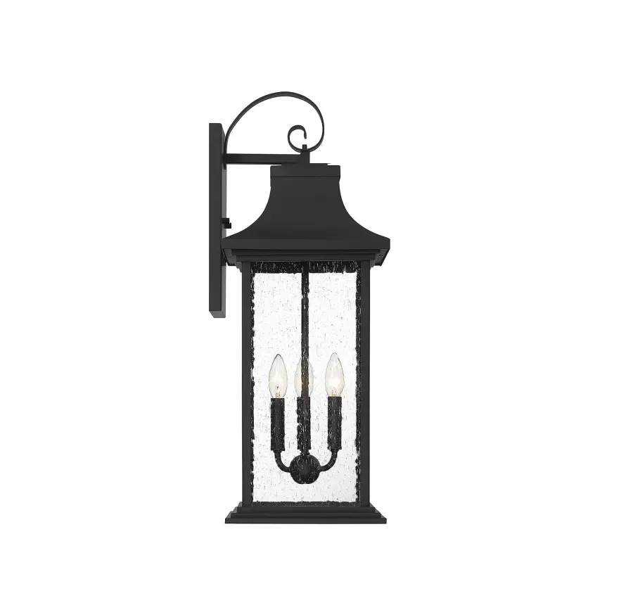 Hancock 3-Light Outdoor Wall Lantern in Matte Black - Image 10