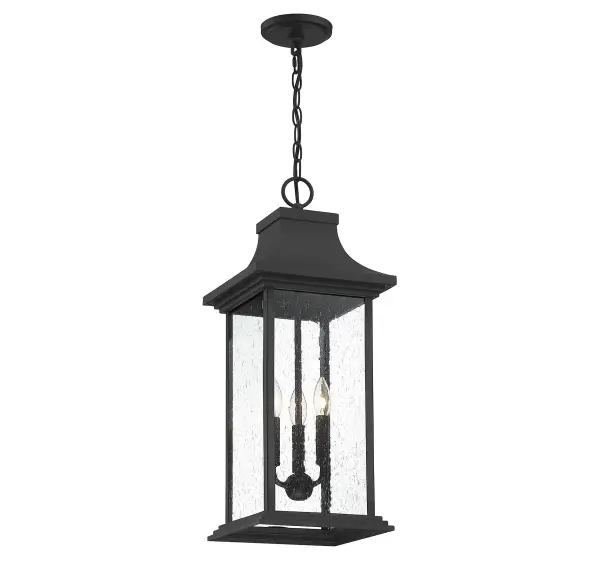 Hancock 3-Light Outdoor Hanging Lantern in Matte Black - Image 8