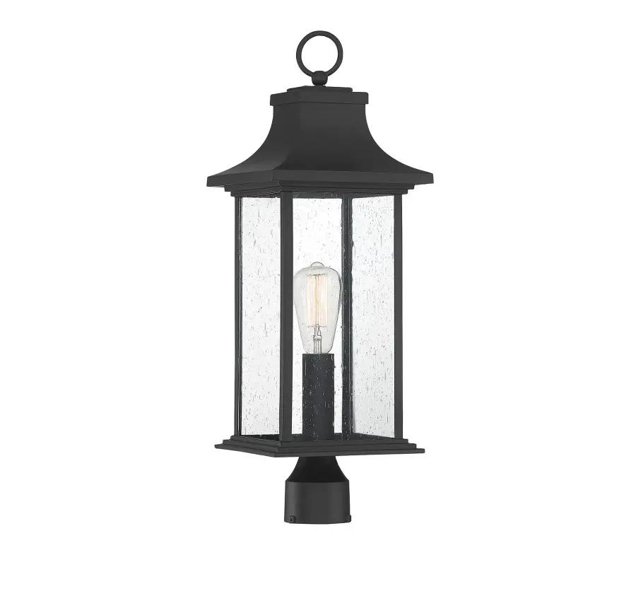 Hancock 1-Light Outdoor Post Lantern in Matte Black - Image 1