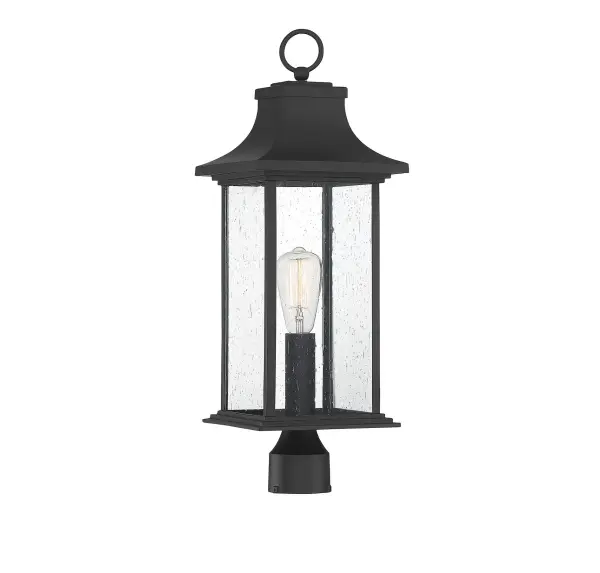 Hancock 1-Light Outdoor Post Lantern in Matte Black - alternate view