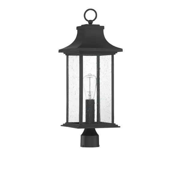 Hancock 1-Light Outdoor Post Lantern in Matte Black - Image 3