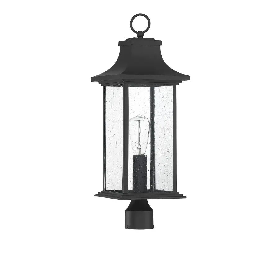 Hancock 1-Light Outdoor Post Lantern in Matte Black - Image 4