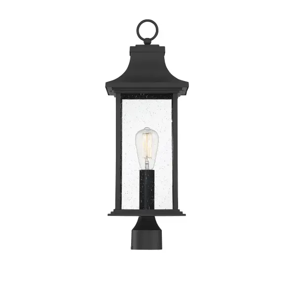 Hancock 1-Light Outdoor Post Lantern in Matte Black - Image 6