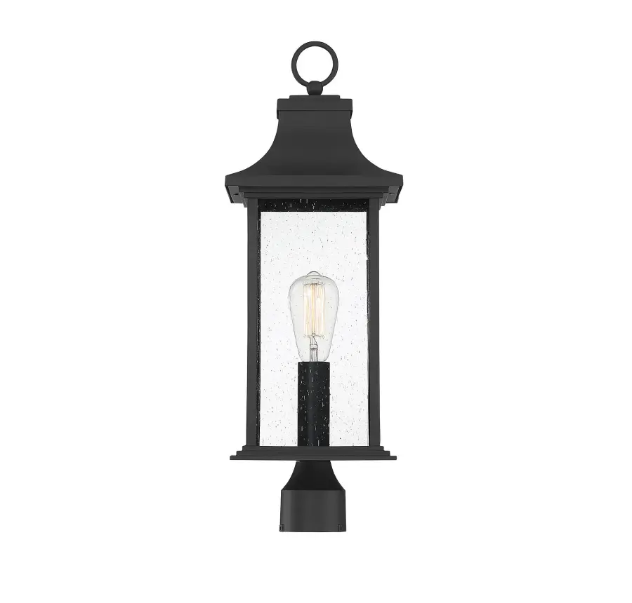 Hancock 1-Light Outdoor Post Lantern in Matte Black - Image 6