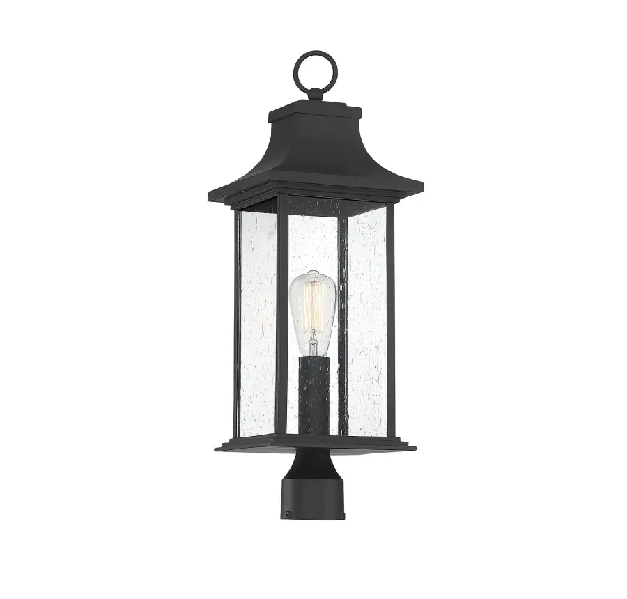 Hancock 1-Light Outdoor Post Lantern in Matte Black - Image 7