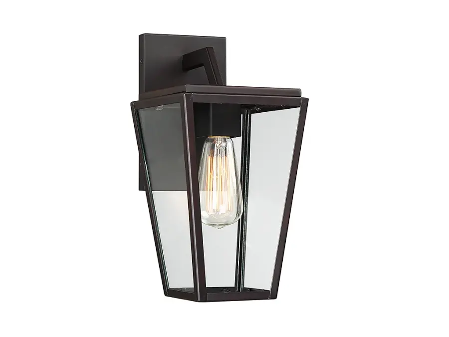 Milton One Light Outdoor Wall Lantern in English Bronze - Image 1