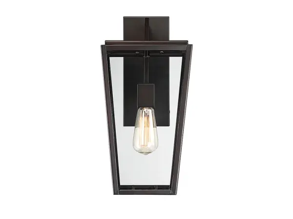 Milton 1-Light Outdoor Wall Lantern in English Bronze