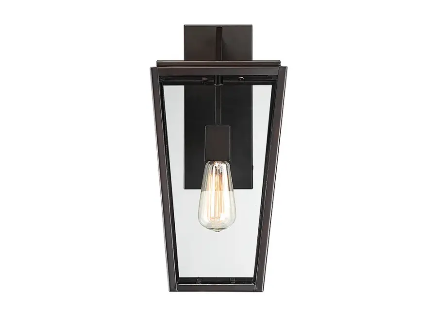 Milton 1-Light Outdoor Wall Lantern in English Bronze - Image 1