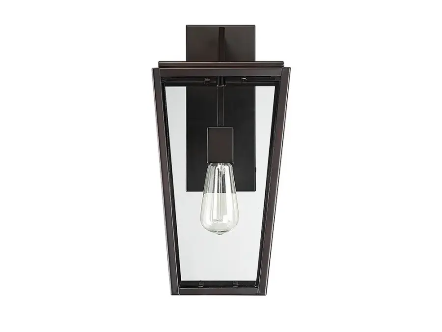 Milton 1-Light Outdoor Wall Lantern in English Bronze - Image 2