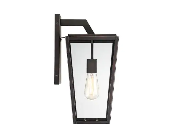 Milton 1-Light Outdoor Wall Lantern in English Bronze - Image 5