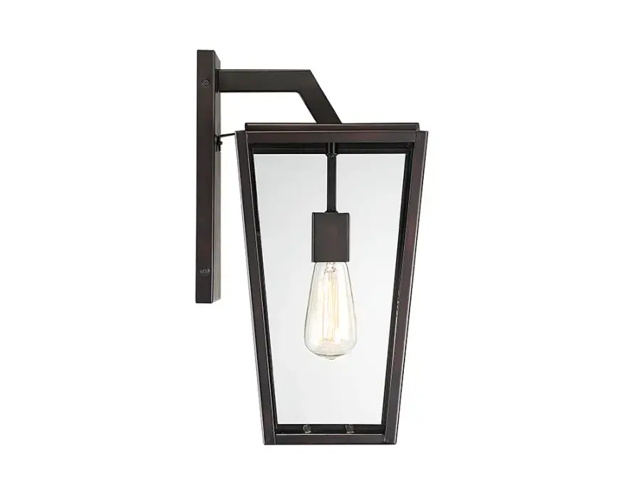 Milton 1-Light Outdoor Wall Lantern in English Bronze - Image 5