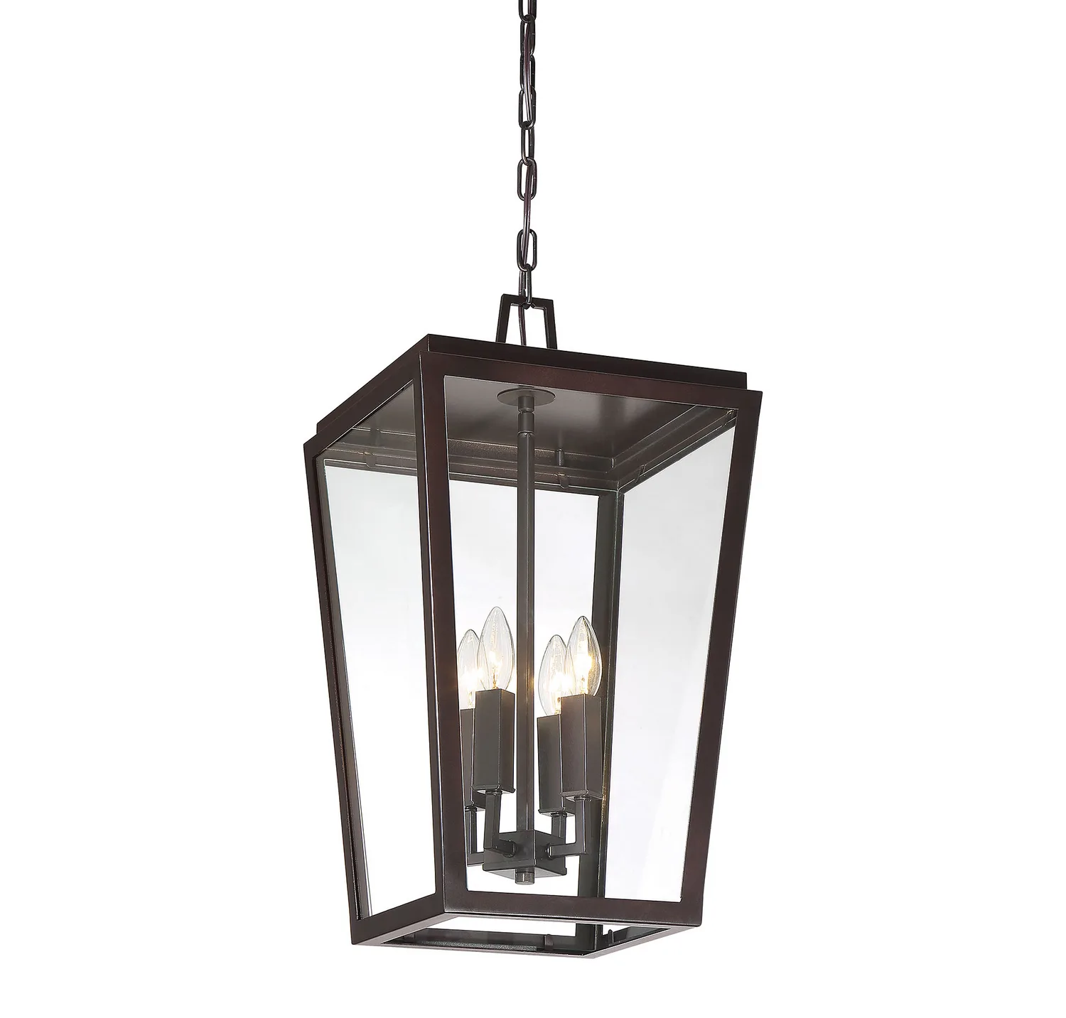 Milton Four Light Outdoor Hanging Lantern in English Bronze