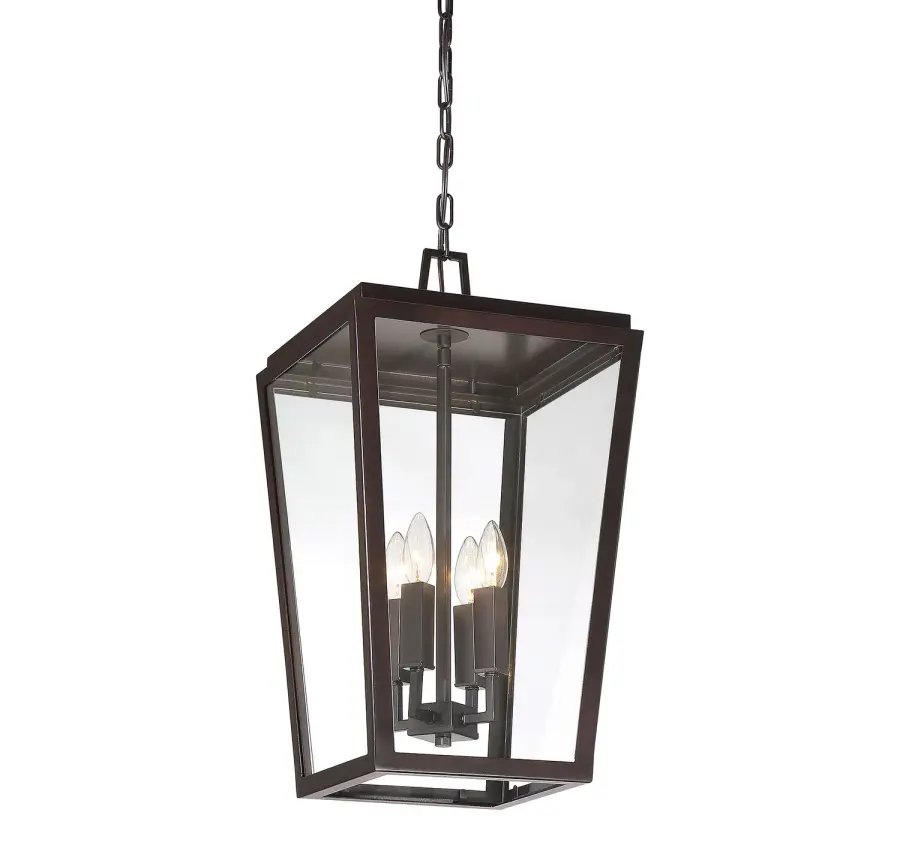 Milton Four Light Outdoor Hanging Lantern in English Bronze - Image 1