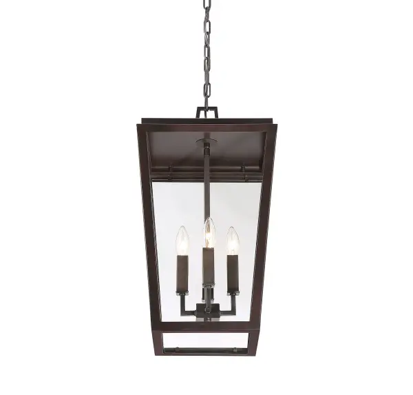 Milton 4-Light Outdoor Hanging Lantern in English Bronze - Image 3