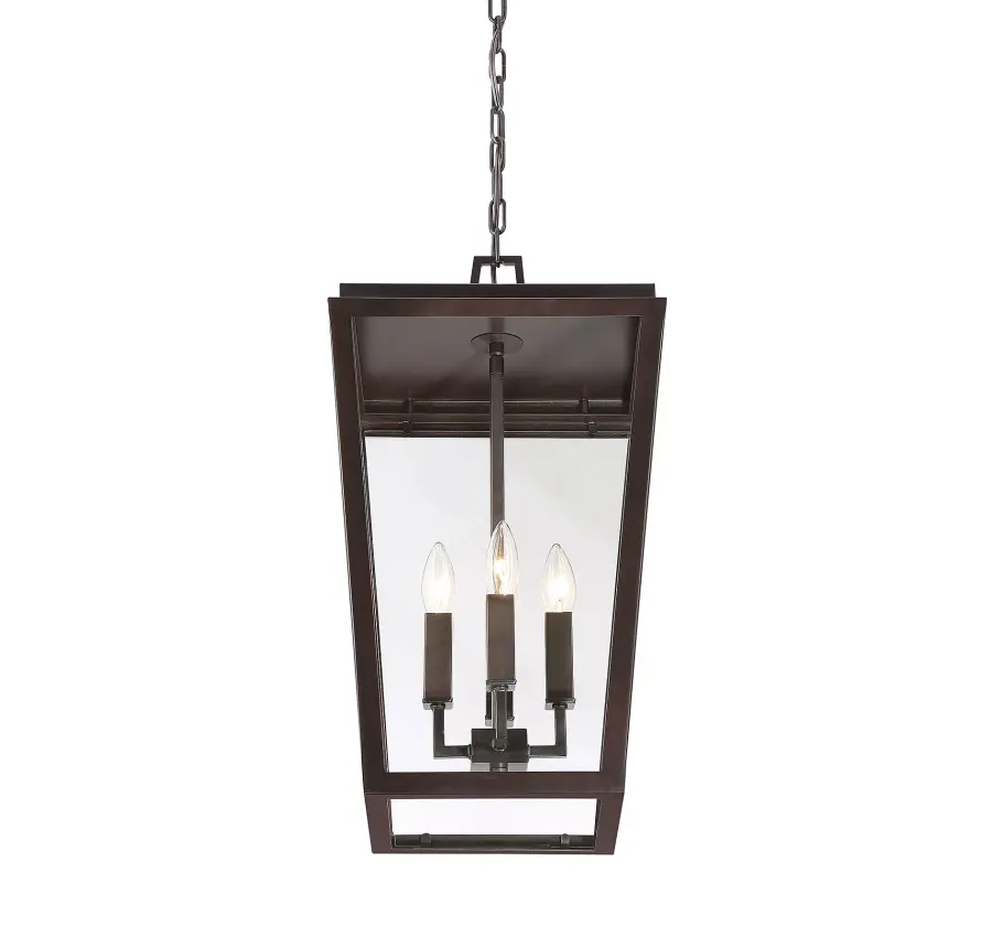 Milton 4-Light Outdoor Hanging Lantern in English Bronze - Image 3