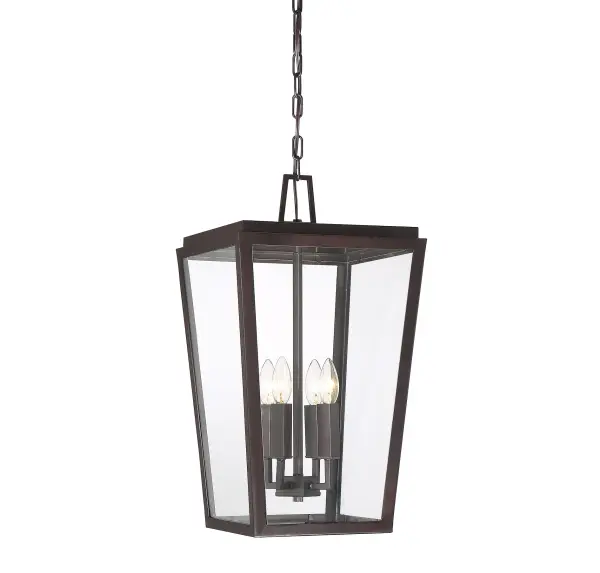 Milton 4-Light Outdoor Hanging Lantern in English Bronze - Image 4