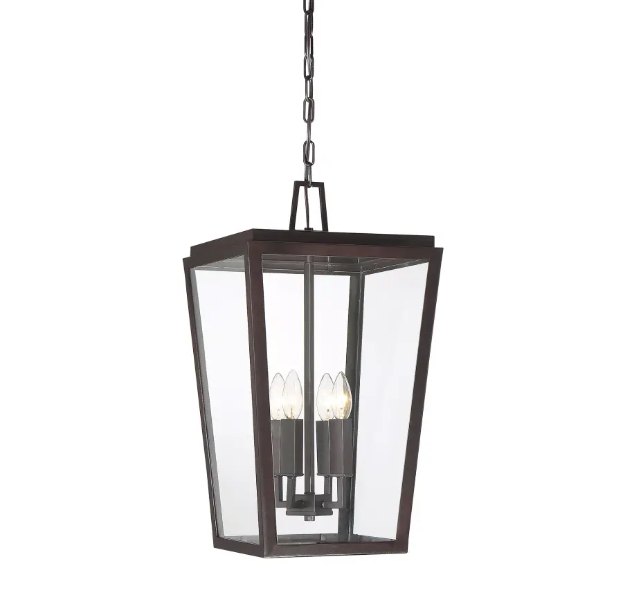 Milton 4-Light Outdoor Hanging Lantern in English Bronze - Image 4