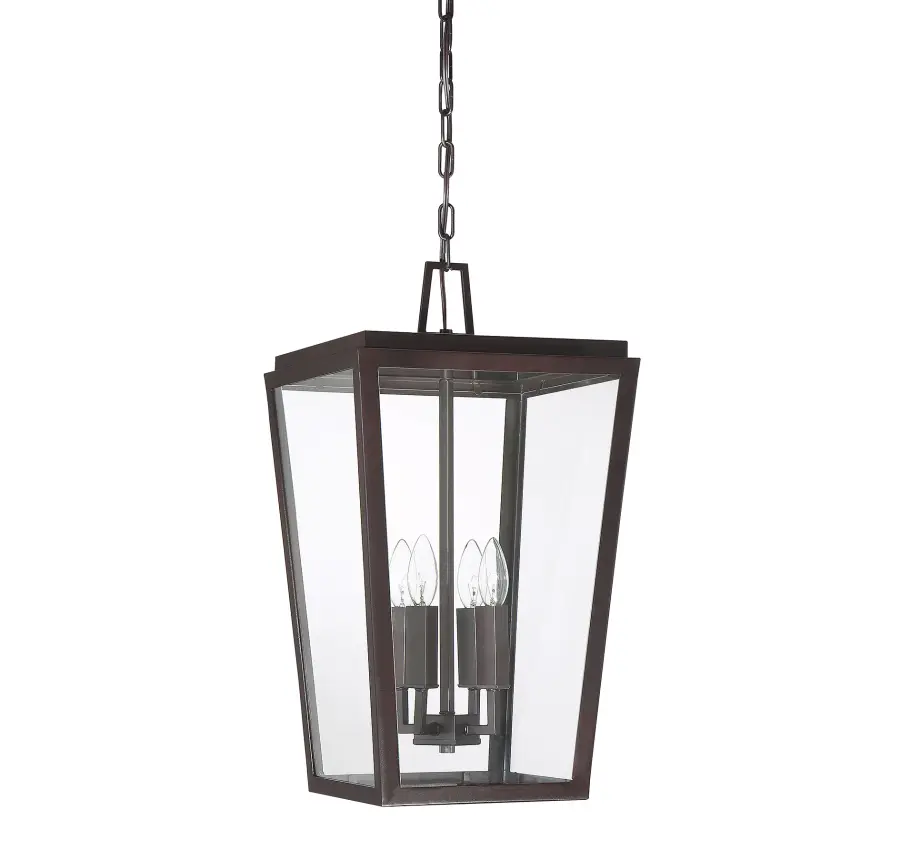 Milton 4-Light Outdoor Hanging Lantern in English Bronze - Image 5