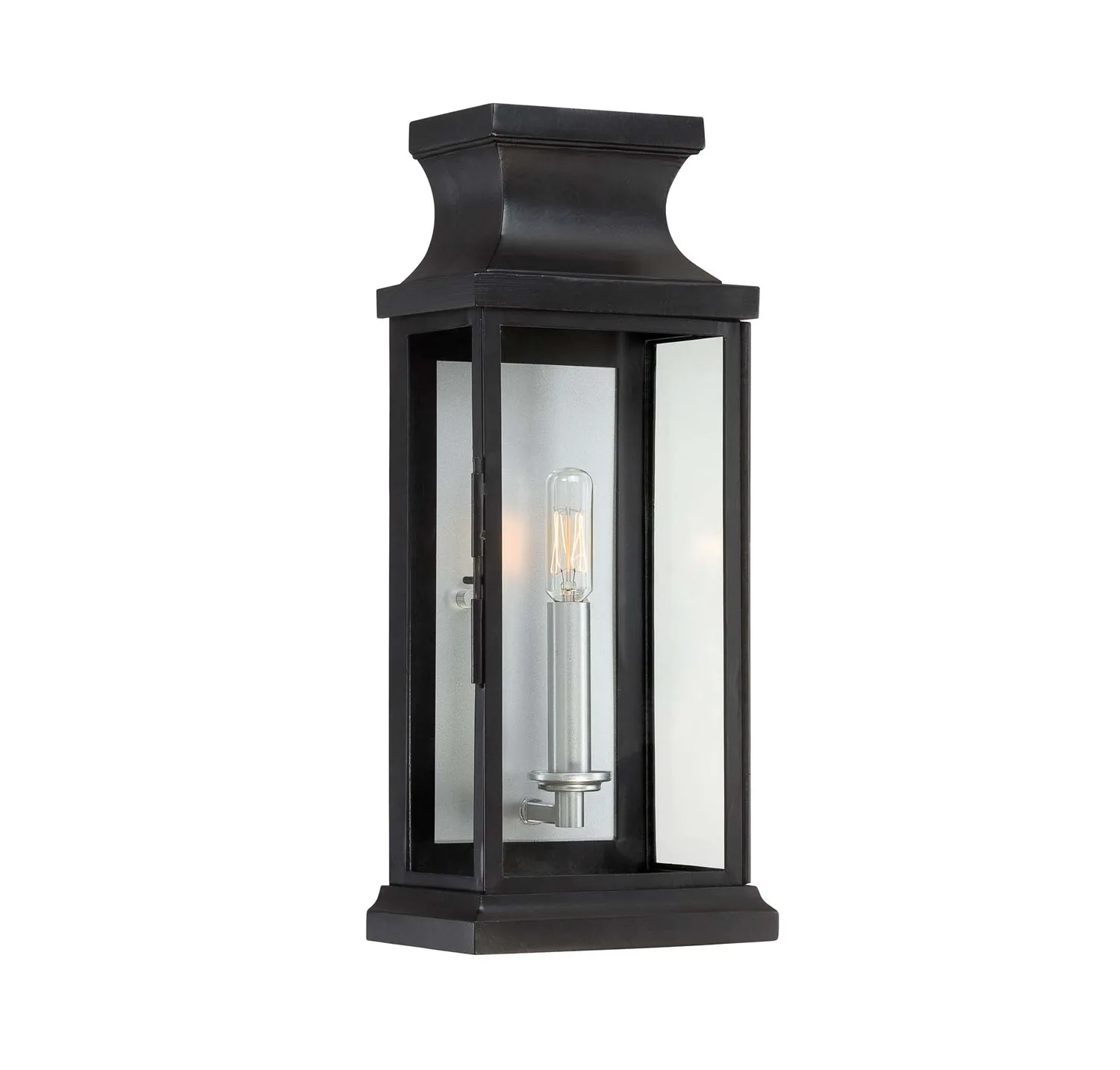 Brooke One Light Outdoor Wall Lantern in Black