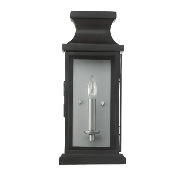 Brooke 1-Light Outdoor Wall Lantern in Matte Black - alternate view