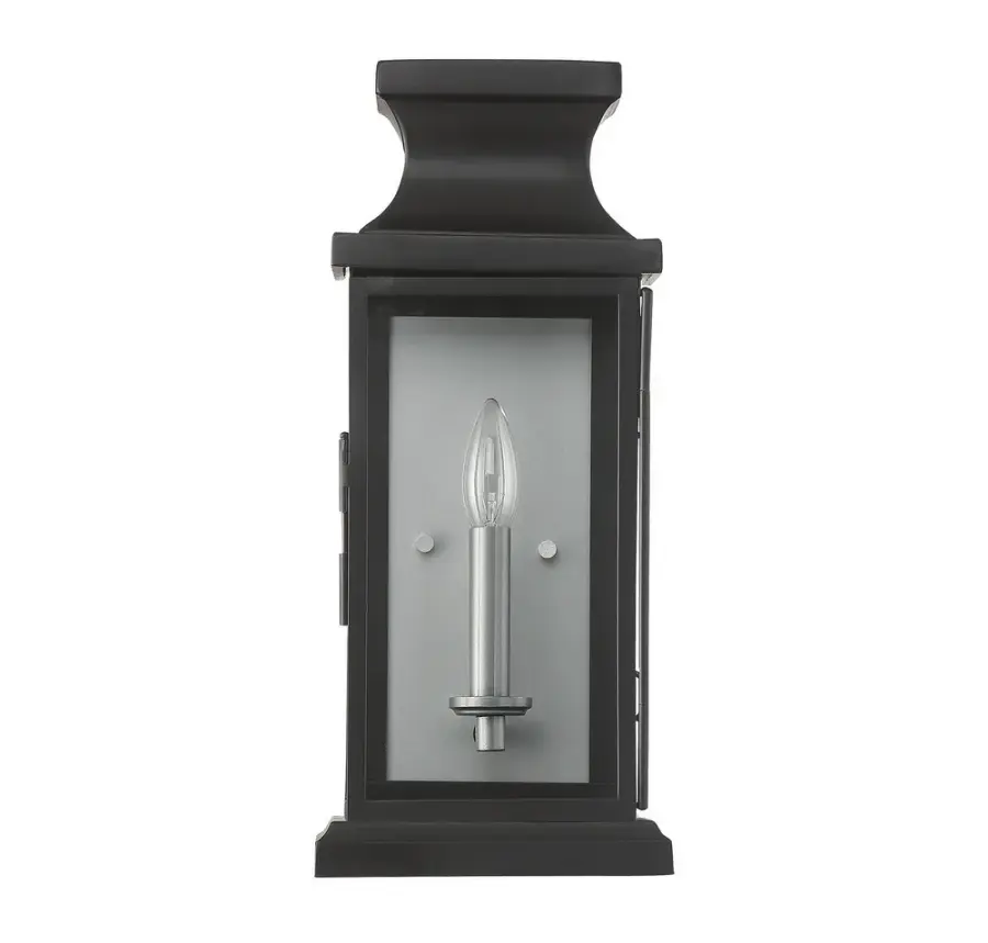 Brooke 1-Light Outdoor Wall Lantern in Matte Black - Image 2