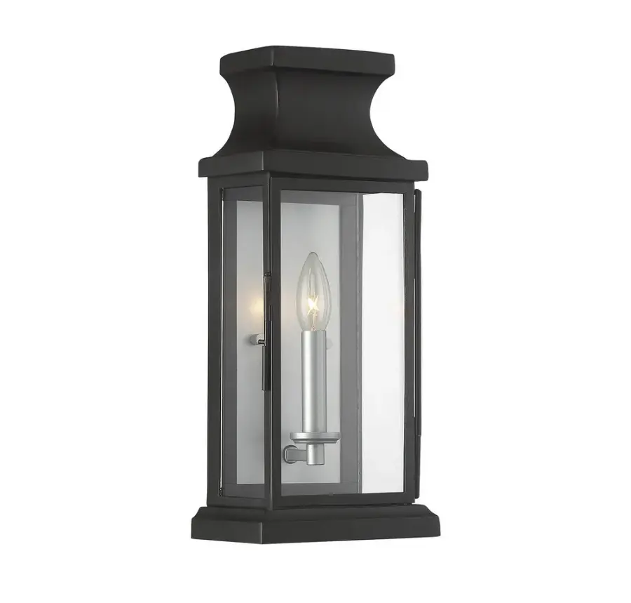 Brooke 1-Light Outdoor Wall Lantern in Matte Black - Image 3