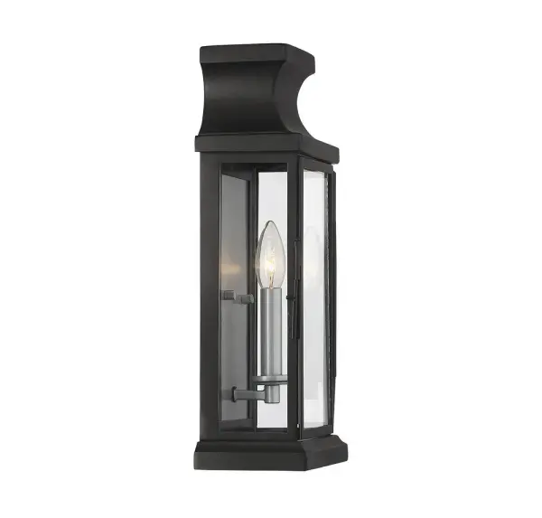 Brooke 1-Light Outdoor Wall Lantern in Matte Black - Image 4