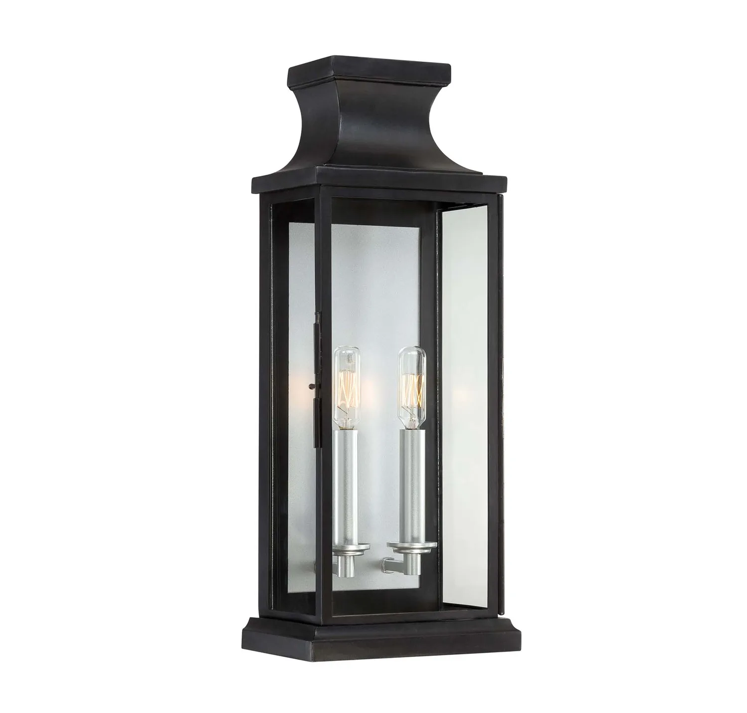 Brooke Two Light Outdoor Wall Lantern in Black