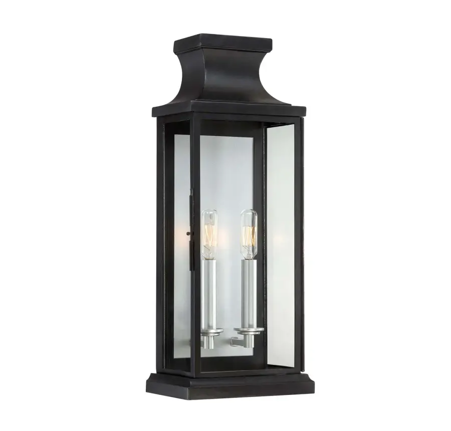 Brooke Two Light Outdoor Wall Lantern in Black - Image 1