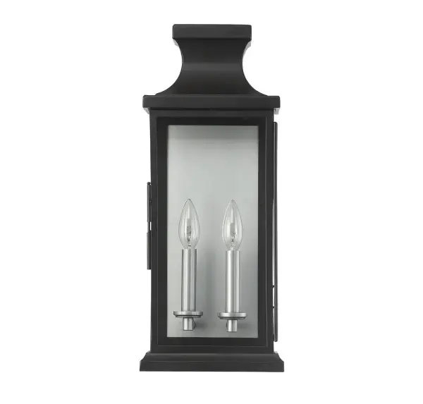 Brooke 2-Light Outdoor Wall Lantern in Matte Black - alternate view