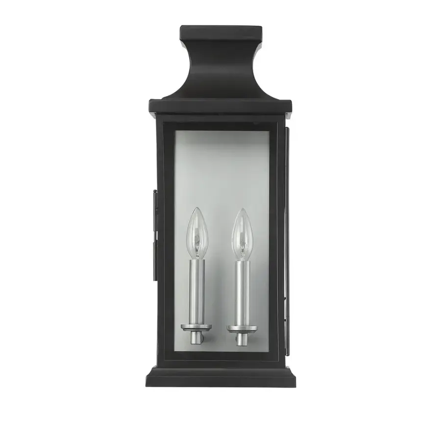 Brooke 2-Light Outdoor Wall Lantern in Matte Black - Image 2