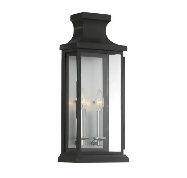 Brooke 2-Light Outdoor Wall Lantern in Matte Black - Image 3