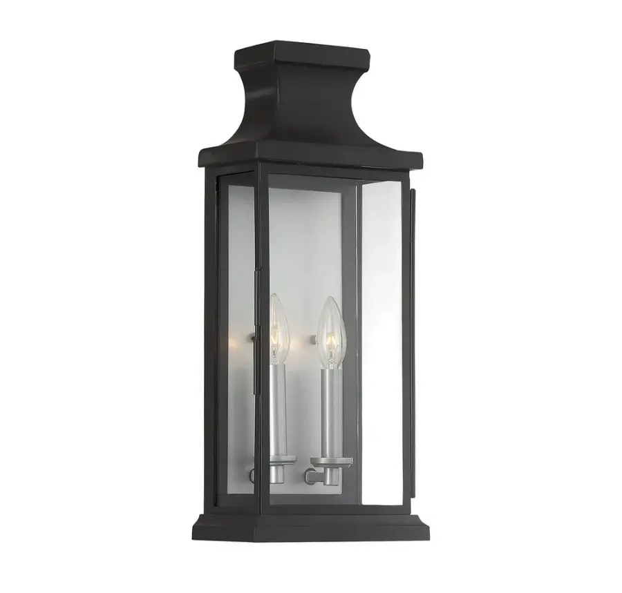 Brooke 2-Light Outdoor Wall Lantern in Matte Black - Image 3
