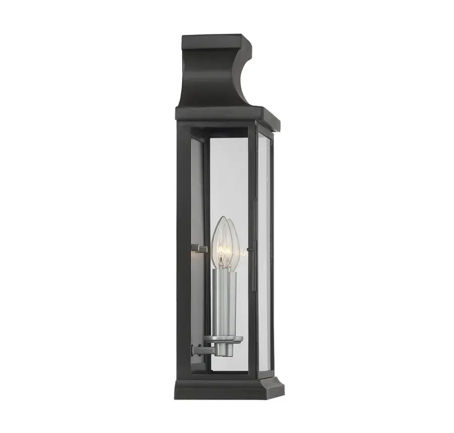 Brooke 2-Light Outdoor Wall Lantern in Matte Black - Image 4