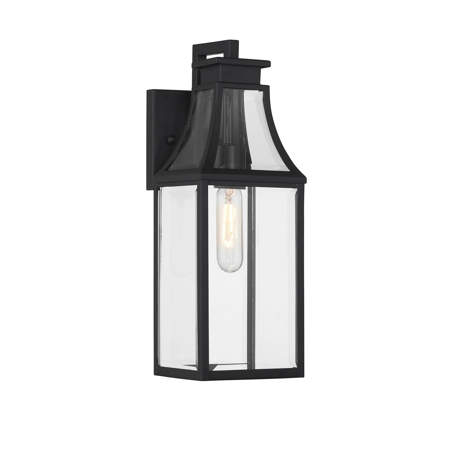 Emery One Light Outdoor Wall Lantern in Matte Black