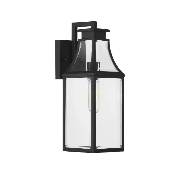Emery 1-Light Outdoor Wall Lantern in Matte Black - Image 4