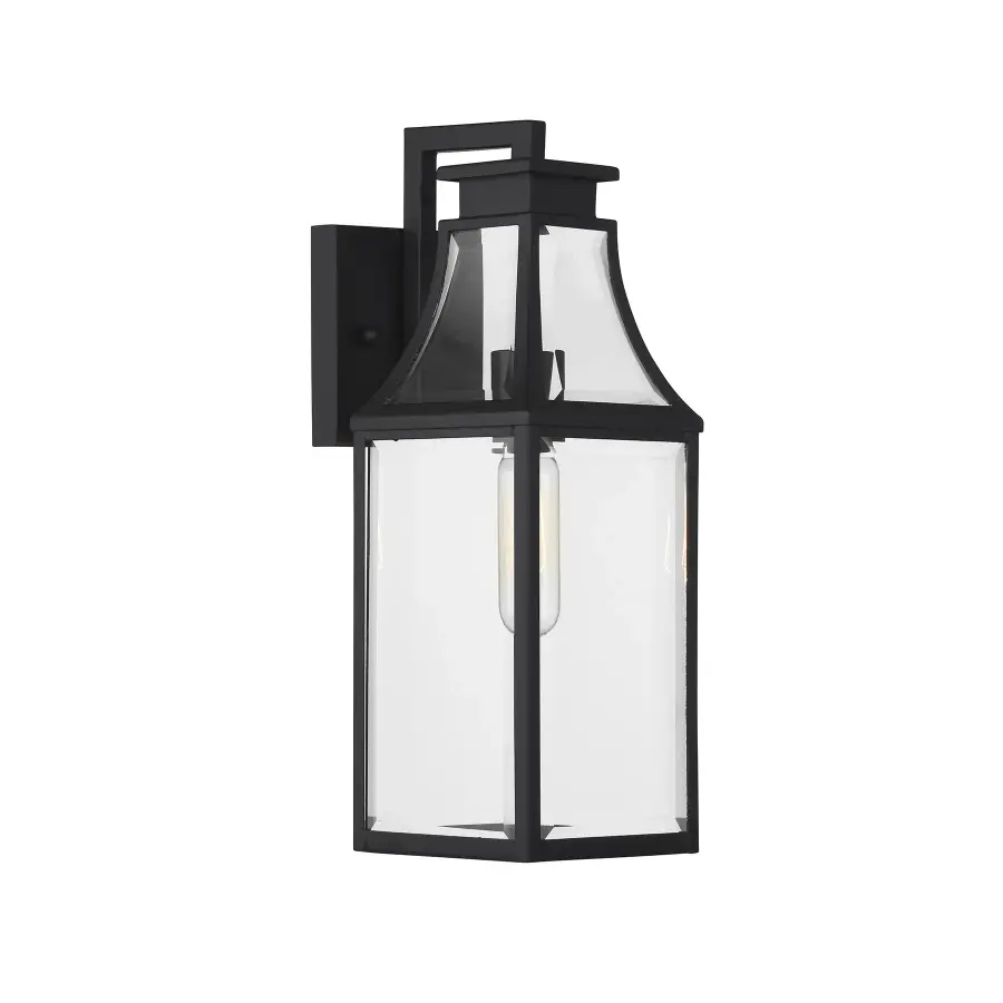 Emery 1-Light Outdoor Wall Lantern in Matte Black - Image 4