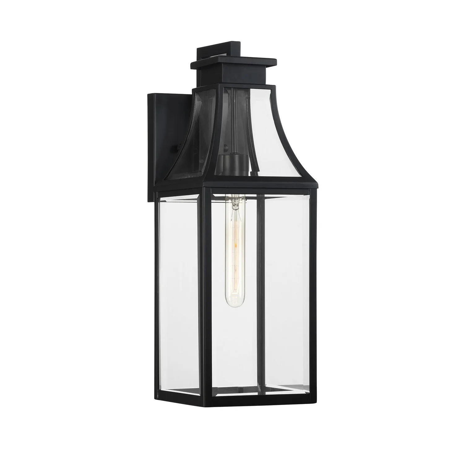 Emery One Light Outdoor Wall Lantern in Matte Black