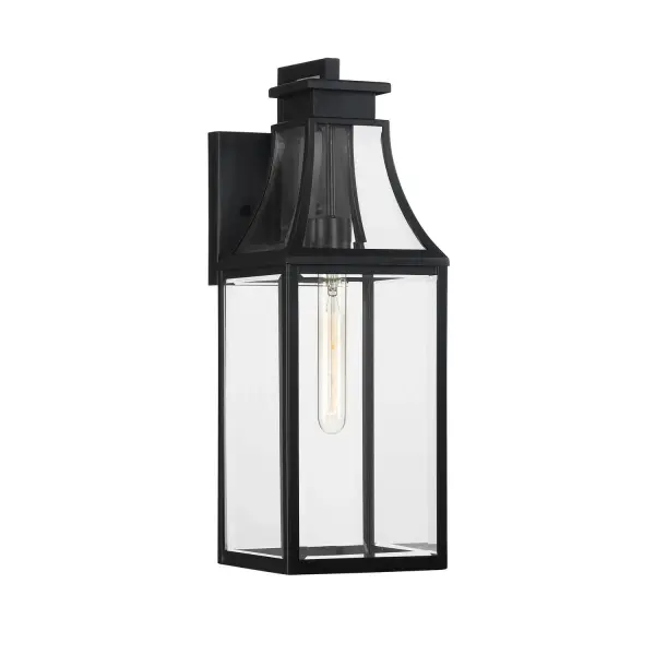 Emery One Light Outdoor Wall Lantern in Matte Black - Image 1