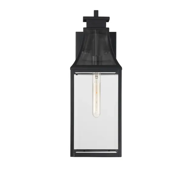 Emery 1-Light Outdoor Wall Lantern in Matte Black - Image 3