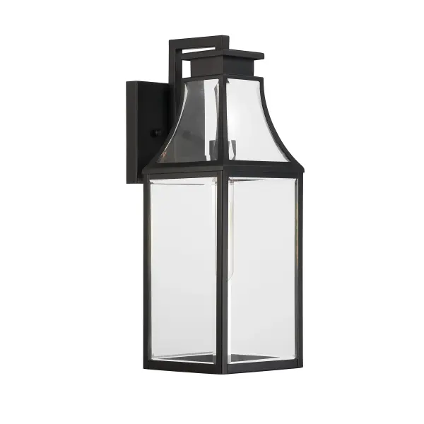 Emery 1-Light Outdoor Wall Lantern in Matte Black - Image 4
