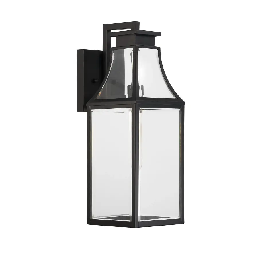 Emery 1-Light Outdoor Wall Lantern in Matte Black - Image 4
