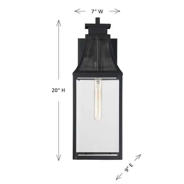 Emery 1-Light Outdoor Wall Lantern in Matte Black - Image 6