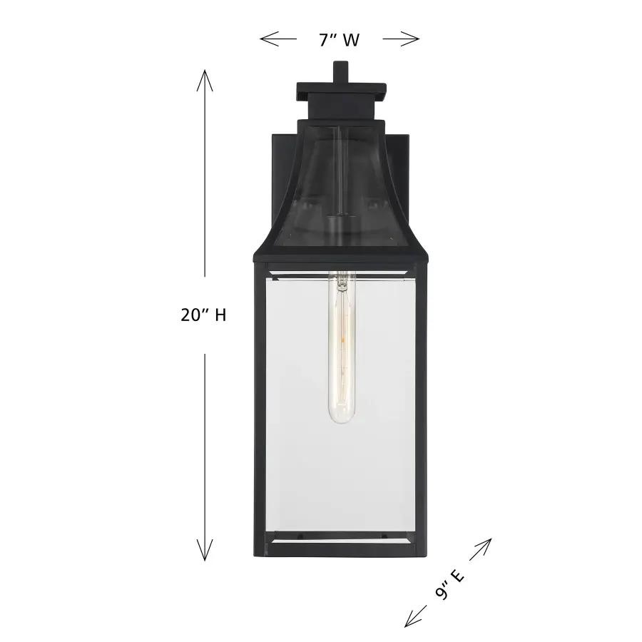 Emery 1-Light Outdoor Wall Lantern in Matte Black - Image 6