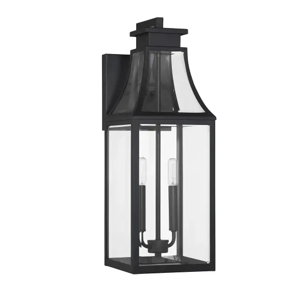 Emery 2-Light Outdoor Wall Lantern in Matte Black - alternate view