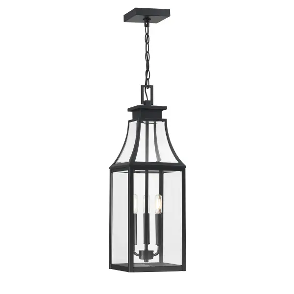 Emery 3-Light Outdoor Hanging Lantern in Matte Black