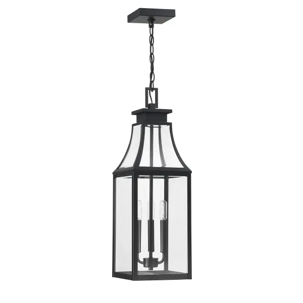 Emery 3-Light Outdoor Hanging Lantern in Matte Black - alternate view
