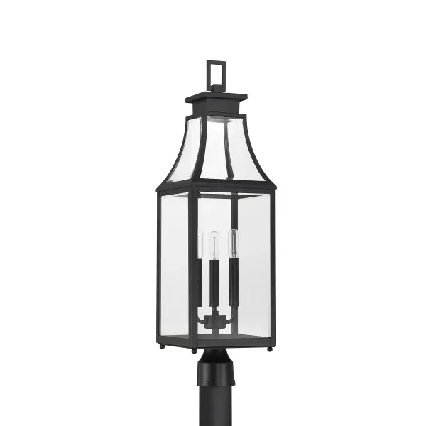 Emery 3-Light Outdoor Post Lantern in Matte Black - alternate view