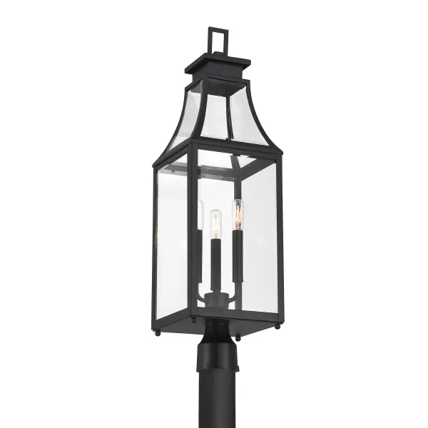 Emery 3-Light Outdoor Post Lantern in Matte Black - Image 3