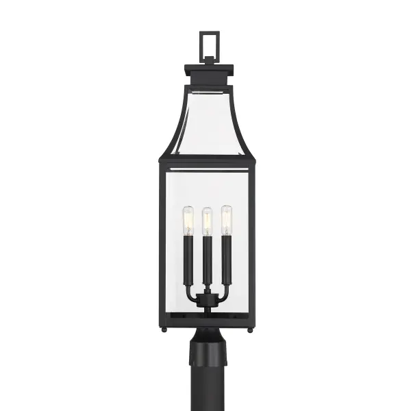 Emery 3-Light Outdoor Post Lantern in Matte Black - Image 4